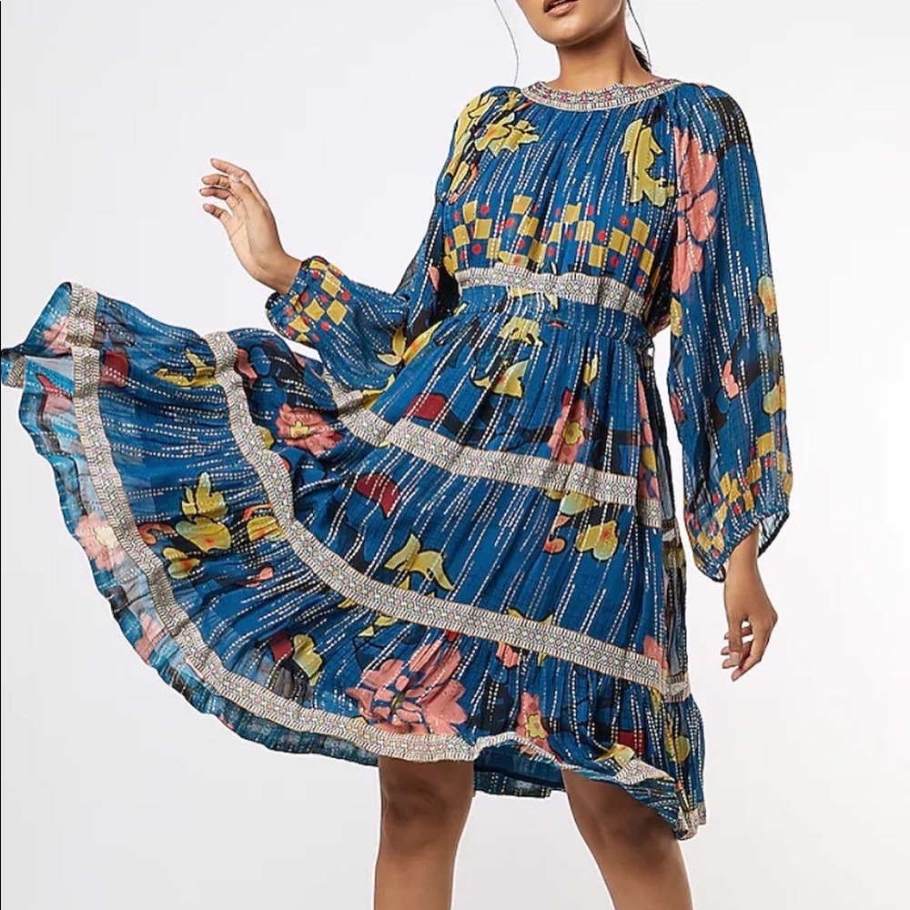 Verb by Pallavi Singhee. Blue floral mini dress! NWT.